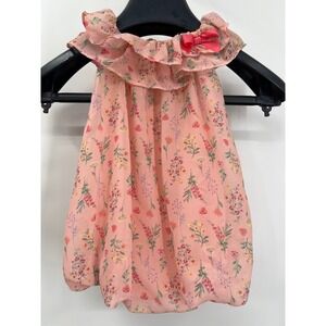 Nanette Baby Bubble Dress Onesie Cottagecore Easter Pink Floral 3-6 months